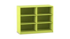 Flexeo® Regal, apfelgrün, 2 Reihen, 6 Fächer, HxBxT: 99,1 x 126,4 x 48 cm