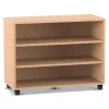Flexeo® Regal, Buche hell, 3 Fächer, BxHxT 94,8 x 72,8 x 40,8 cm, Sockel