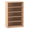 Flexeo® Regal, Buche hell, 5 Fächer, HxBxT: 143,9 x 94,4 x 48 cm