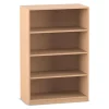 Flexeo® Regal, Buche hell, 4 Fächer, HxBxT 143,9x94,4x48 cm, Sockel