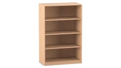 Flexeo® Regal, Buche hell, 4 Fächer, HxBxT 143,9x94,4x48 cm, Sockel
