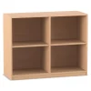 Flexeo® Regal Buche hell, 4 Fächer, Sockel, 99,1 x 126,4 x 48 cm