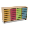 Flexeo® Regal, Buche hell, HxBxT: 72,3 x 130,7 x 40,8 cm, 24 kleine Boxen bunt, Stellfüße