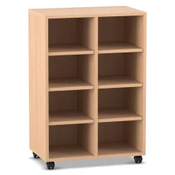 Flexeo Regal, Buche hell, HxBxT: 98x66,5x40,8 cm, 2 Reihen, 8 Fächer, Sockel
