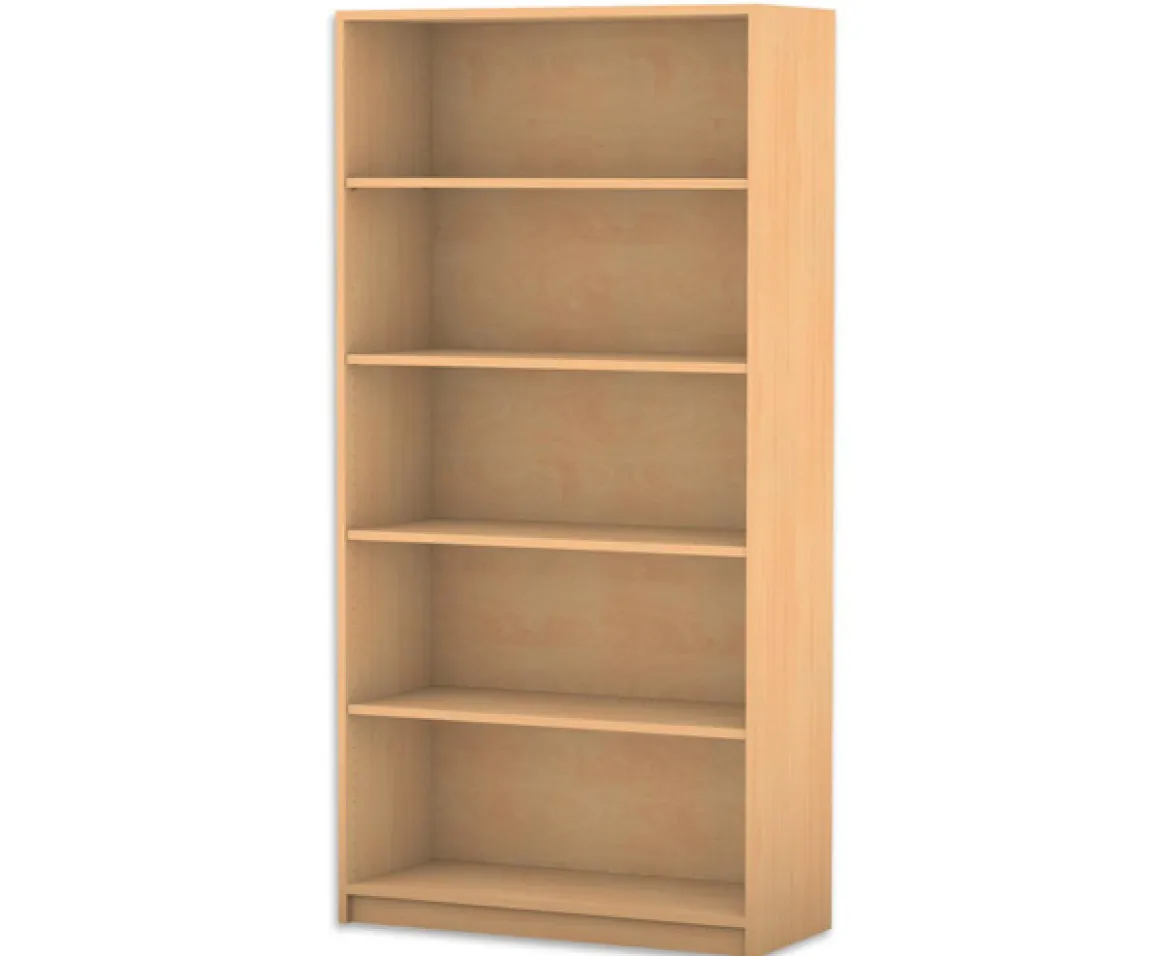 Flexeo® Regal, Buche hell, 1 Reihe, 5 Fächer, HxBxT: 190 x 94,4 cm x 38 cm