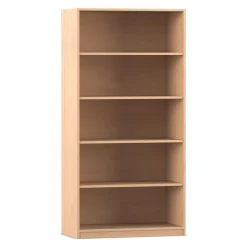 Flexeo® Regal, Buche hell, 1 Reihe, 5 Fächer, HxBxT: 190 x 94,4 cm x 38 cm