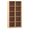Flexeo Regal Buche hell, 2 Reihen, 10 Fächer, hoch, Breite 94,4 cm, Tiefe 48 cm