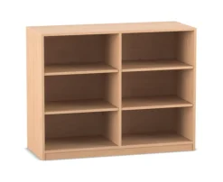 Flexeo® Regal, Buche hell, 2 Reihen, 6 Fächer, HxBxT: 99,1 x 126,4 x 38 cm