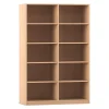 Flexeo® Regal Buche hell, 2 Reihen, 10 Fächer, HxBxT 190 x 126,4 x 48 cm