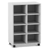 Flexeo Regal, Dekor grau, HxBxT: 98x66,5x40,8 cm, 2 Reihen, 8 Fächer, Rollen