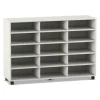 Flexeo Regal, Dekor weiß, 3 Reihen, 15 Fächer, HxBxT 98 x 140 x 40,8 cm, Sockel