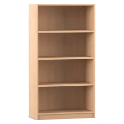 Flexeo® Regal, 4 Fächer = 4 Ordnerhöhen, Buche hell, 150,5 x 80 x 40 cm