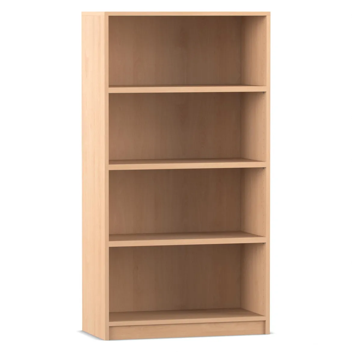 Flexeo® Regal, 4 Fächer = 4 Ordnerhöhen, Buche hell, 150,5 x 80 x 40 cm