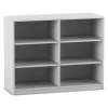 Flexeo® Regal grau, 2 Reihen, 6 Fächer, HxBxT: 99,1 x 126,4 x 48 cm