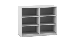 Flexeo® Regal grau, 2 Reihen, 6 Fächer, HxBxT: 99,1 x 126,4 x 48 cm