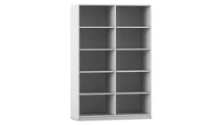 Flexeo® Regal grau, 2 Reihen, 10 Fächer, HxBxT 190 x 126,4 x 48 cm