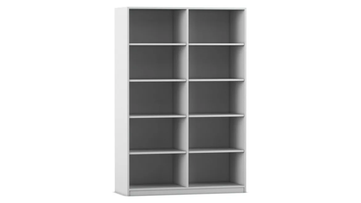 Flexeo® Regal grau, 2 Reihen, 10 Fächer, HxBxT 190 x 126,4 x 48 cm
