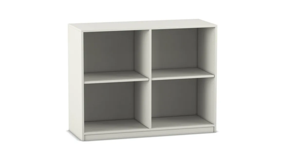 Flexeo Regal mit Sockel, Dekor weiß, 2 Fachböden, HxBxT: 99,1 x 126,4 x 38 cm
