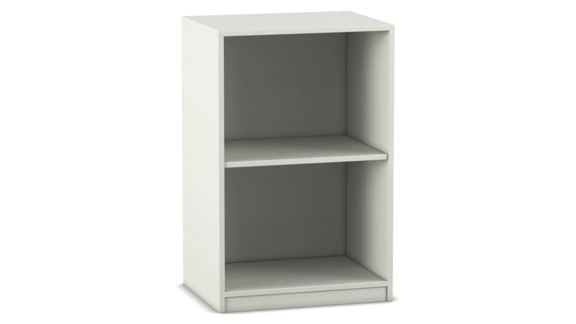 Flexeo Regal mit Sockel, Dekor weiß, 2 Fächer, 1 Fachboden, HxBxT: 99,1x64,1x38 cm