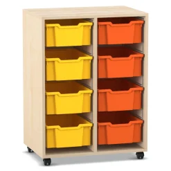 Flexeo® Regal PRO Ahorn honig, 2 Reihen, 8 Boxen Gr. M, bunt