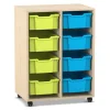 Flexeo® Regal PRO Ahorn honig, 2 Reihen, 8 Boxen Gr. M, bunt Variante B