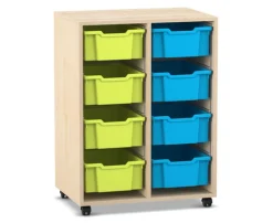 Flexeo® Regal PRO Ahorn honig, 2 Reihen, 8 Boxen Gr. M, bunt Variante B