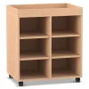 Flexeo® Regal PRO, Buche hell, HxBxT: 83,2x73,1x48 cm, 2 Reihen, 6 Fächer, Aufkantung, Sockel