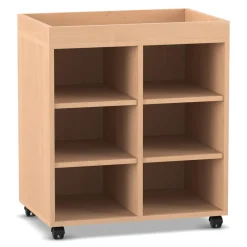 Flexeo® Regal PRO, Buche hell, HxBxT: 83,2x73,1x48 cm, 2 Reihen, 6 Fächer, Aufkantung, Sockel