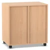 Flexeo Regal PRO, Buche hell, HxBxT: 76,7 x 73,1 x 48 cm, 2 Reihen, 6 große Boxen Größe M bunt B, Rollen