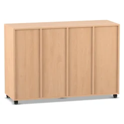Flexeo® Regal PRO Buche hell, HxBxT: 99.1 x 143.9 x 48 cm, 4 Reihen, 32 kleinen Boxen hellblau, Sockel
