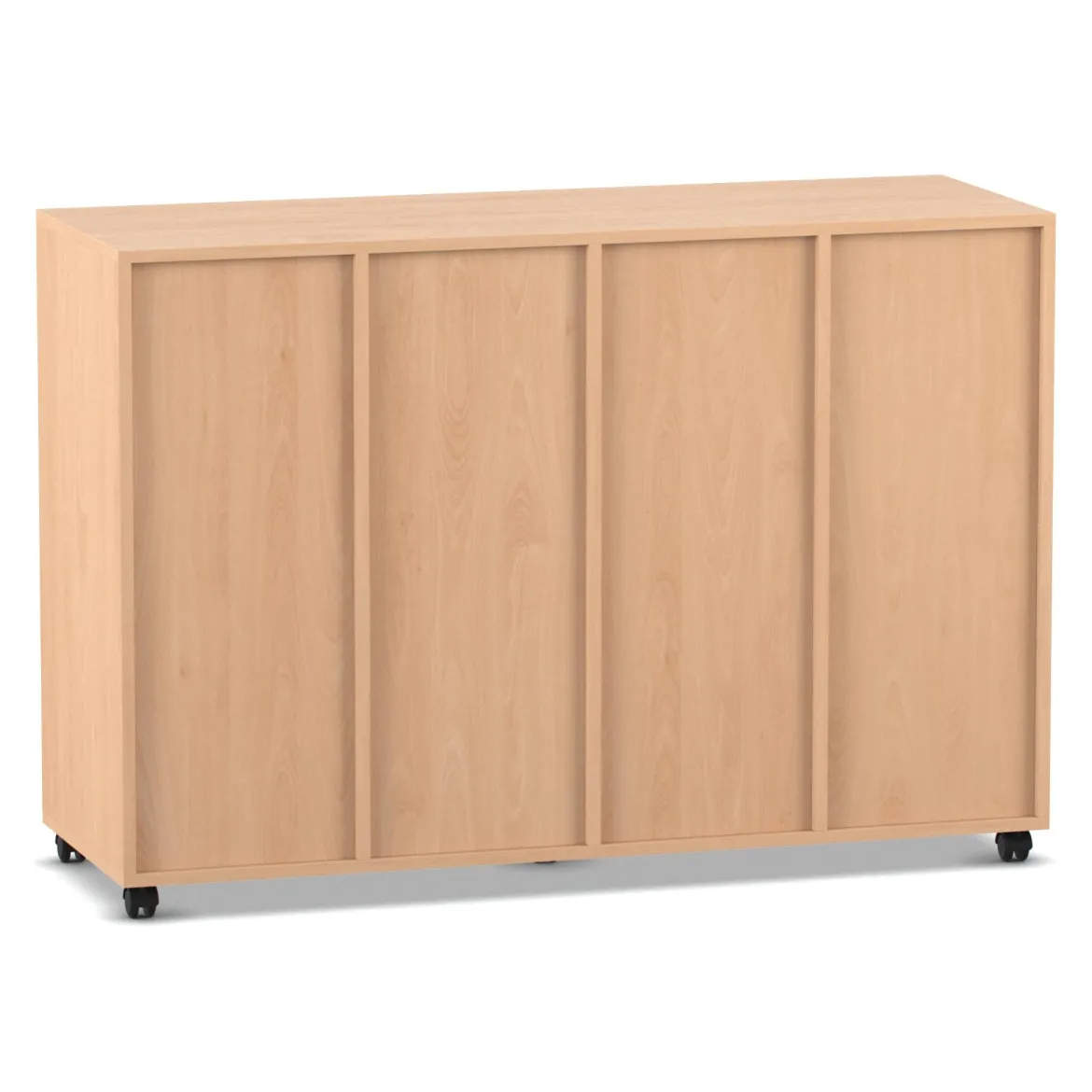 Flexeo® Regal PRO Buche hell, HxBxT: 99.1 x 143.9 x 48 cm, 4 Reihen, 32 kleinen Boxen hellblau, Sockel