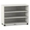 Flexeo® Regal weiß, BxHxT 94,8 x 72,8 x 40,8 cm, 3 Fächer, Rollen