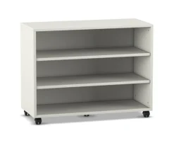 Flexeo® Regal weiß, BxHxT 94,8 x 72,8 x 40,8 cm, 3 Fächer, Rollen