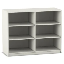Flexeo Regal weiss, 2 Reihen, 6 Fächer, HxBxT: 99,1 x 126,4 x 38 cm
