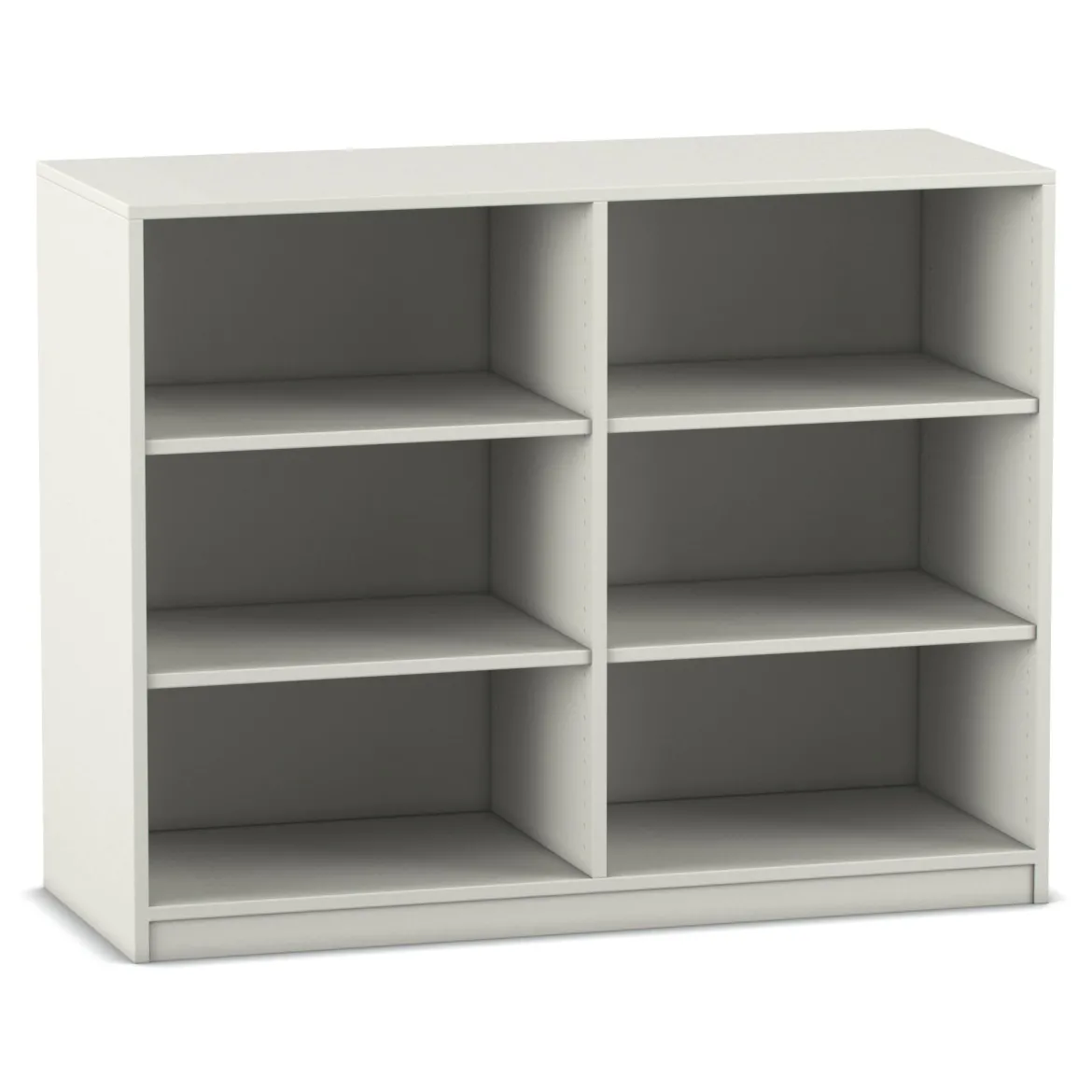 Flexeo Regal weiss, 2 Reihen, 6 Fächer, HxBxT: 99,1 x 126,4 x 38 cm