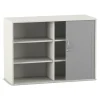 Flexeo Rollladen-Aufsatzschrank weiß, BxHxT 126,4 x 90,9 x 48 cm, 1 Mittelwand, 2x3 Fächer
