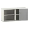 Flexeo Rollladen-Aufsatzschrank weiß, 4 Fächer, HxBxT: 60,6 x 126,4 x 58 cm