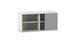 Flexeo Rollladen-Aufsatzschrank weiß, 4 Fächer, HxBxT: 60,6 x 126,4 x 58 cm
