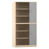 Flexeo® Rollladenschrank, Ahorn honig, 6 Fächer, 2 Türen, HxBxT: 190 x 94,4 x 48 cm