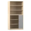 Flexeo Rollladenschrank Ahorn honig, 6 Fächer, 1 Tür unten, HxBxT: 190 x 94,4 x 48 cm