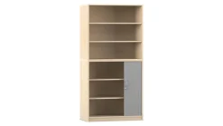 Flexeo Rollladenschrank Ahorn honig, 6 Fächer, 1 Tür unten, HxBxT: 190 x 94,4 x 48 cm