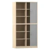 Flexeo® Rollladenschrank, Ahorn honig, HxBxT: 190 x 94,4 x 48 cm, 12 Fächer, Mittelwand