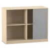 Flexeo Rollladenschrank, Ahorn honig, HxBxT 99,1 x 126,4 x 48 cm, 4 Fächer, Sockel