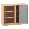 Flexeo® Rollladenschrank, Buche hell, 4 Fachböden, Mittelwand 99,1 x 126,4 x 48 cm