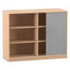 Flexeo® Rollladenschrank, Buche hell, 6 Fächer, Mittelwand, HxBxT: 99,1x126,4x58 cm