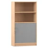 Flexeo Rollladenschrank mit Sockel, Buche hell, HxBxT: 150,5x80x40 cm, Bügelgriff eckig mit Schloss