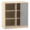 Flexeo Rollladenschrank mit Sockel, Dekor Ahorn honig, 4 Fachböden HxBxT: 99,1 x 94,4 x 48 cm