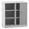 Flexeo Rollladenschrank mit Sockel, Dekor grau, 4 Fachböden HxBxT: 99,1 x 94,4 x 48 cm
