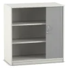 Flexeo Rollladenschrank weiß, 3 Fächer, BxHxT 94,4 x 99,1 x 58 cm, Sockel