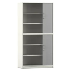 Flexeo® Rollladenschrank, weiß, 6 Fächer, 2 Türen, HxBxT: 190 x 94,4 x 48 cm